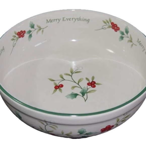 Pfaltzgraff Winterberry 7” Serving Bowl Merry Everything Holiday Christmas Candy - Picture 4 of 7